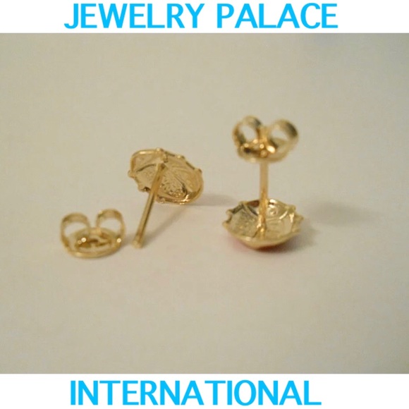 14K Gold Filled Three Tone Ladybug Stud Earrings. - Picture 4 of 8